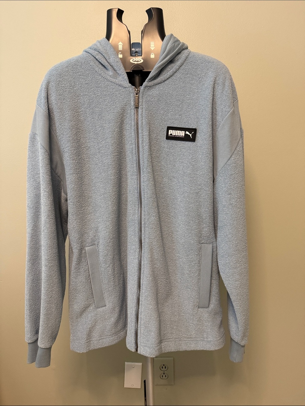 Puma Men's Light Blue Terry Zip Hoodie